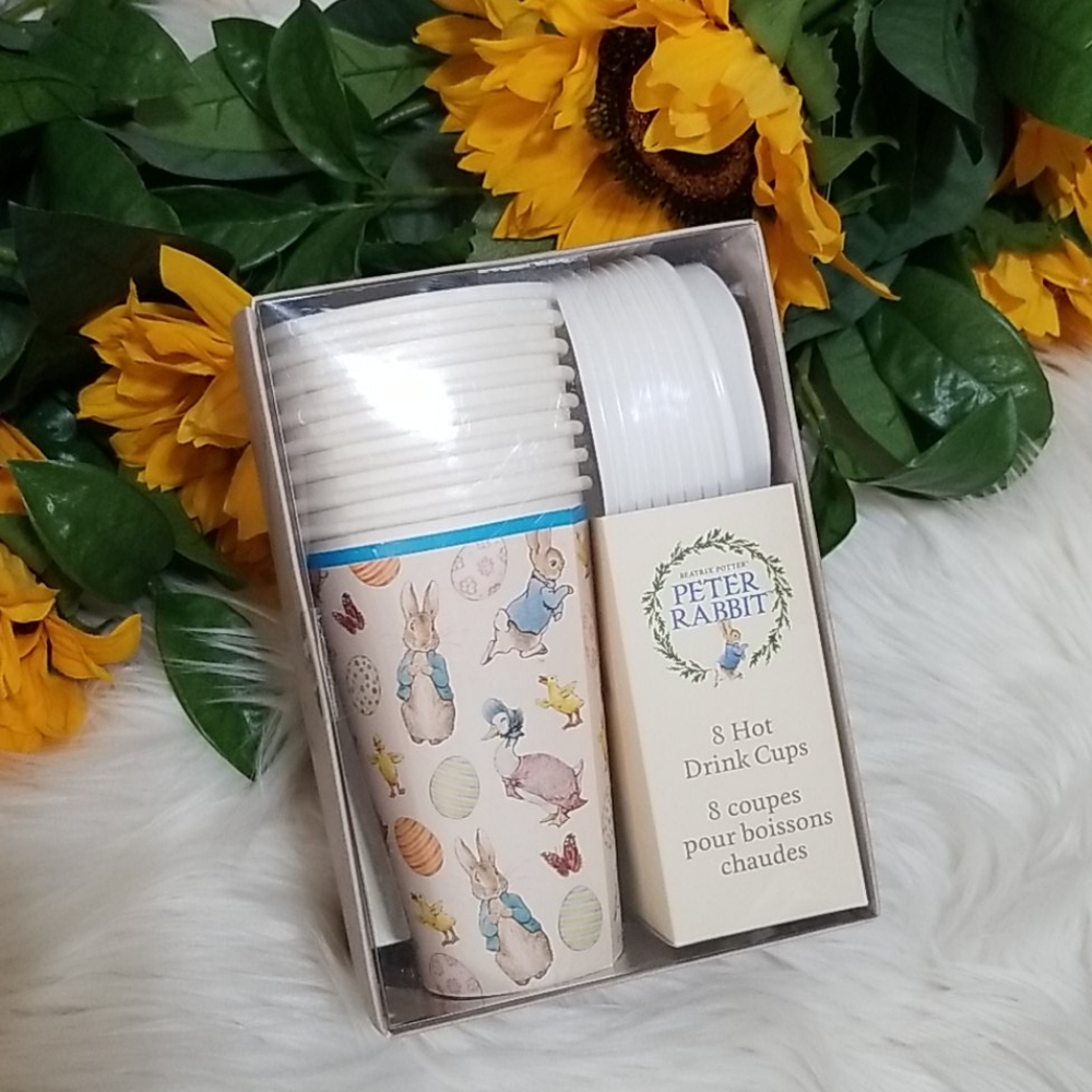 Peter Rabbit Set Of 8 Travel Cups, Lids, Sleeves